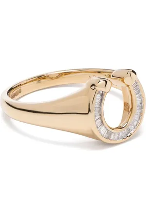 Adina Reyter 14kt Gelbgoldring mit Horseshoe-Motiv