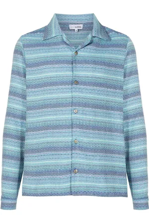 AMIR SLAMA Jacquard-Hemd mit Logo-Gravur