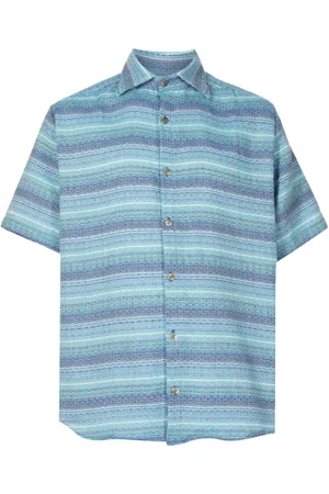 AMIR SLAMA Jacquard-Hemd mit Logo-Gravur