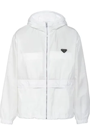 Prada Kapuzen-Windbreaker mit Logo-Schild