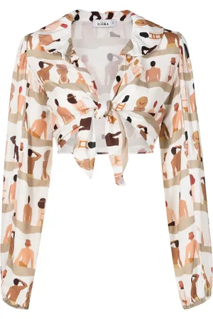AMIR SLAMA Bluse mit grafischem Print