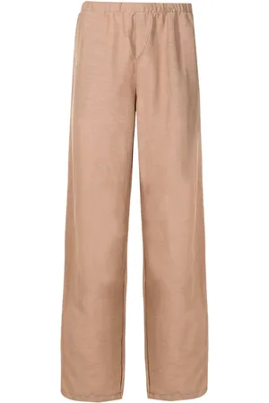 AMIR SLAMA Gerade Slub-Hose