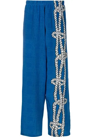 AMIR SLAMA Seidensatin-Hose mit Knoten-Print
