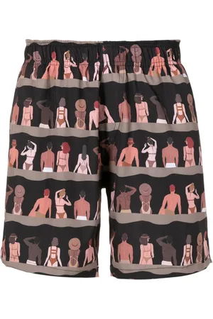 AMIR SLAMA Shorts mit grafischem Print