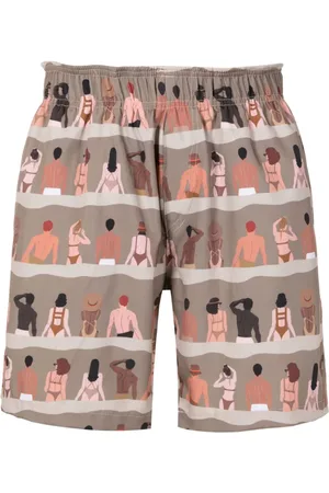 AMIR SLAMA Shorts mit grafischem Print