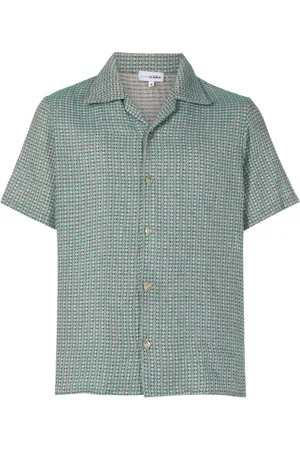 AMIR SLAMA Jacquard-Hemd mit Logo-Gravur