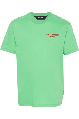 Roberto Cavalli T-Shirt mit geflocktem Logo