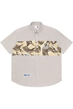 A Bathing Ape Hemd mit Camouflage-Einsatz