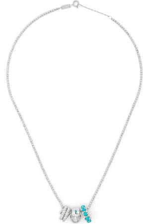 Adina Reyter Space Cowboy Big Bead Halskette aus Sterlingsilber mit Diamanten