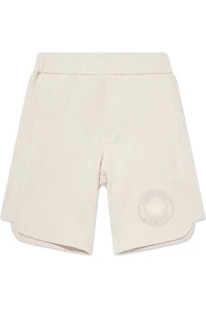 Emporio Armani Gerippte Shorts mit Logo-Stickerei
