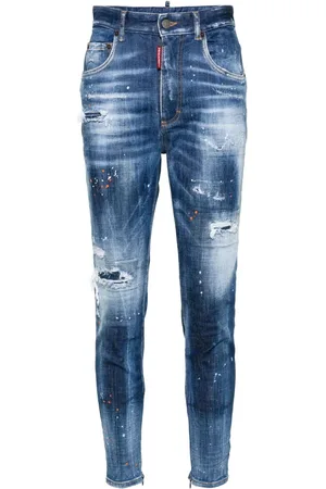 Dsquared2 Distressed-Jeans mit Farbklecksen