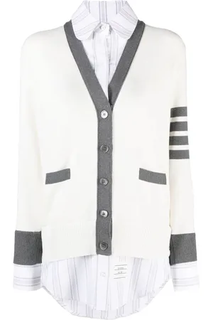Thom Browne Cardigan mit Streifen im Layering-Look