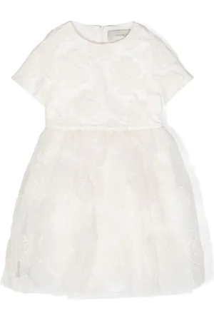Simonetta Tüllkleid mit Blumenstickerei