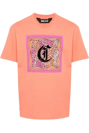Roberto Cavalli T-Shirt mit geflocktem Monogramm