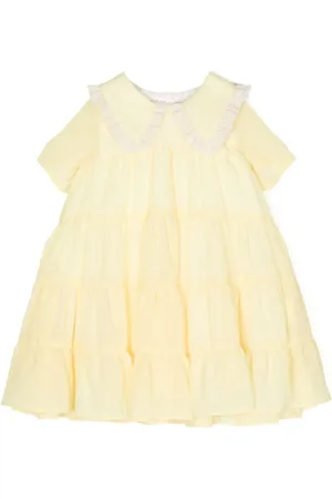 HUCKLEBONES LONDON Chiffon-Midikleid mit Rüschendetail