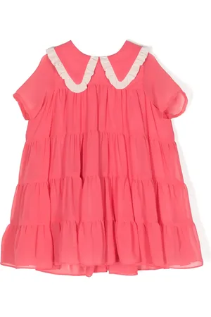 HUCKLEBONES LONDON Chiffon-Midikleid mit Rüschendetail