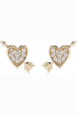 Adina Reyter 14kt Heart & Arrow Gelbgoldohrstecker mit Diamanten