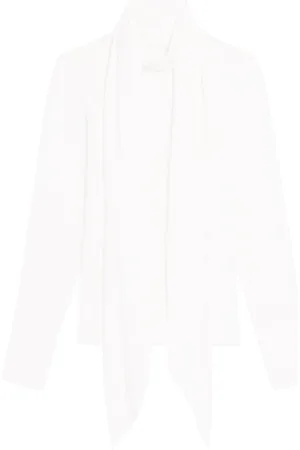 Helmut Lang Bluse aus Seide mit Schaldetail