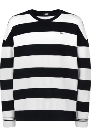 GCDS Gestreiftes Sweatshirt mit Logo-Applikation