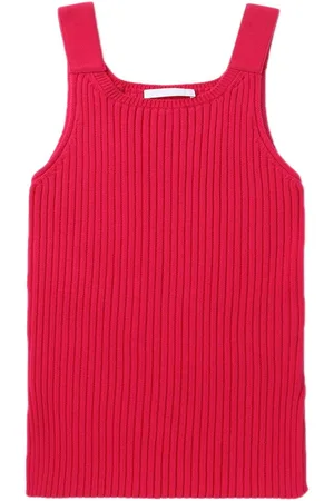 Helmut Lang Tanktop aus Rippstrick mit Seitenschlitz