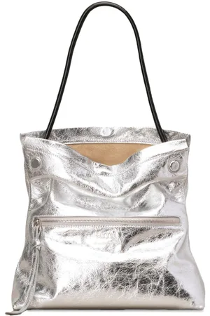 Ami Schultertasche im Metallic-Look mit Klappe