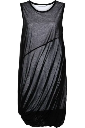 Helmut Lang Minikleid mit transparentem Overlay