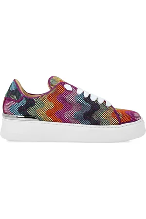 Philipp Plein Crystal Waves Rainbow Sneakers aus Wildleder