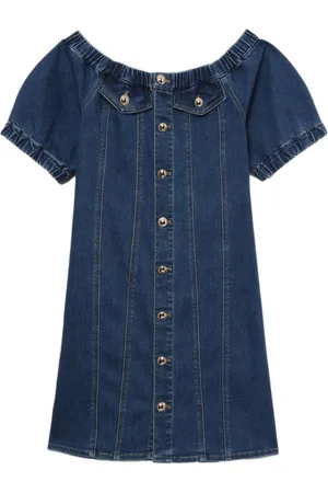 B+AB Schulterfreies Denim-Midikleid