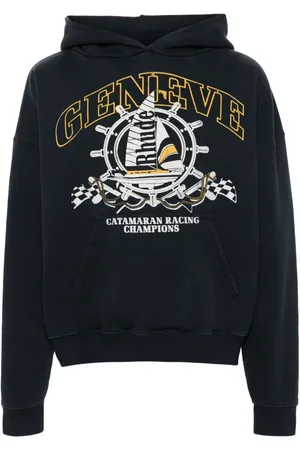 Rhude Hoodie mit Marine-Print