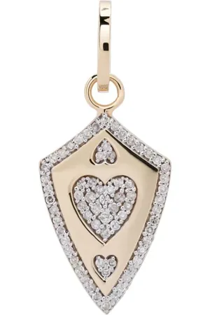 Adina Reyter 14kt Heart Shield Gelbgoldanhänger mit Diamant
