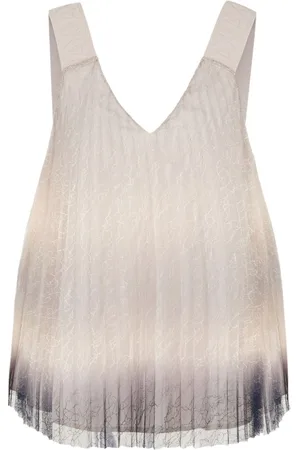 Armani Exchange Plisseebluse aus Spitze mit Farbverlauf