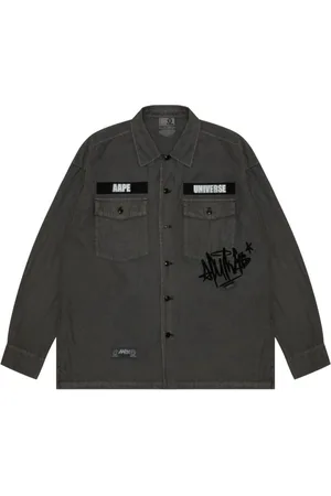 A Bathing Ape Hemd mit Logo-Streifen
