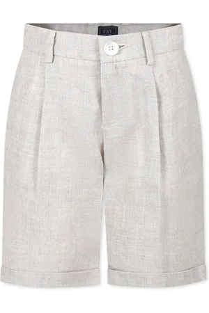 FAY Bundfaltenshorts mit Logo-Applikation