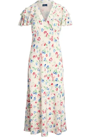 Ralph Lauren Midikleid aus Seide mit Blumen-Print