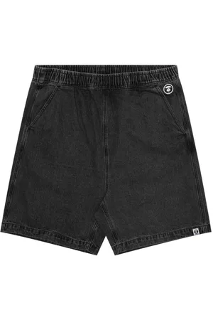 A Bathing Ape Jeans-Shorts mit Moonface-Applikation