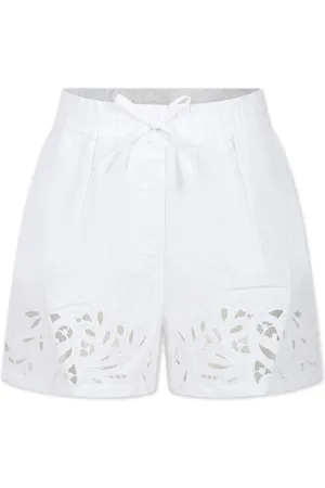 ERMANNO SCERVINO Leinen-Baumwoll-Shorts mit Spitzeneinsatz