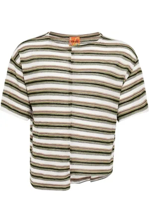 Vitelli Gestreiftes Patchwork-T-Shirt