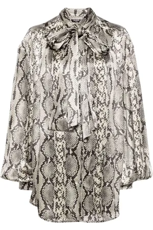 Balmain Seidenbluse mit Schlangen-Effekt