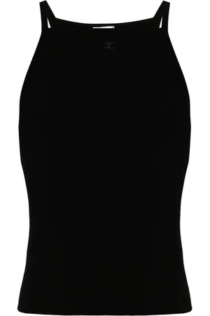 Courrèges Geripptes Trägershirt