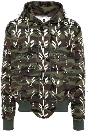 JUNTAE KIM Distressed-Hoodie mit Camouflage-Print