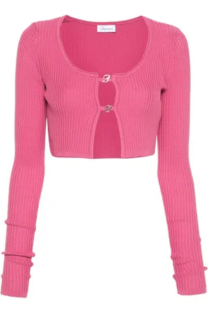 BLUMARINE Cropped-Cardigan mit Logo-Schild