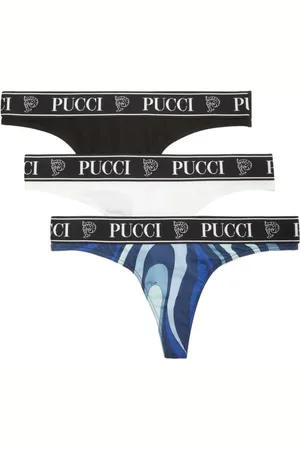 Puccini 3er-Set Tangas mit Logo-Print