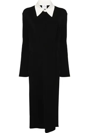 Courrèges Maxikleid mit Poloshirtkragen