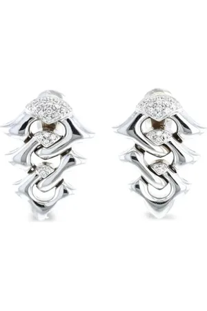 Bvlgari 2000s 18kt Weißgoldohrringe mit Diamanten