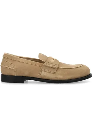 Miu Miu Loafer aus Wildleder mit Logo-Schild