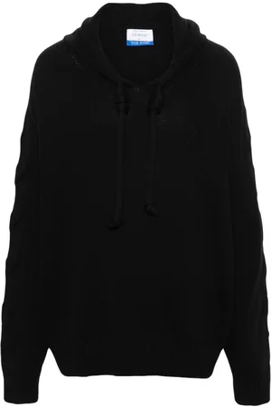 OFF-WHITE Gestrickter Hoodie mit Logo-Prägung