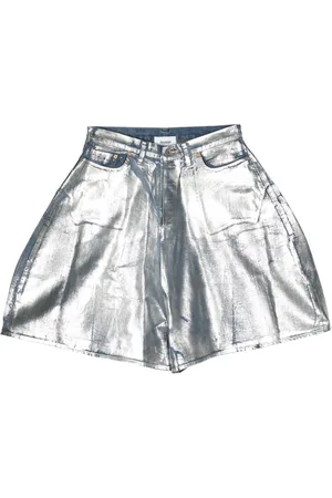 DOUBLET Jeans-Shorts im Metallic-Look