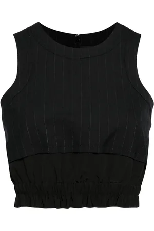 SACAI Cropped-Top mit Nadelstreifen
