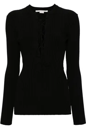 Stella McCartney Gerippter Pullover mit Schnürung