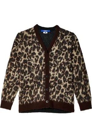 JUNYA WATANABE Gebürsteter Cardigan mit Leoparden-Intarsie
